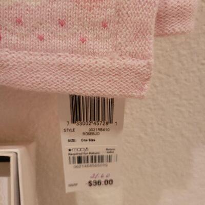 Lot 68: New Baby Girl Blanket, Baby Book, Ganz Bunny and Hat and Socks