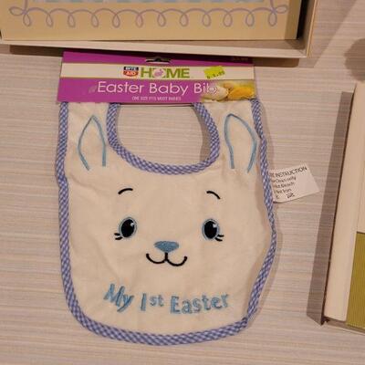 Lot 72: New Baby Book, Bible, Recordable Book & a Douglas Bunny