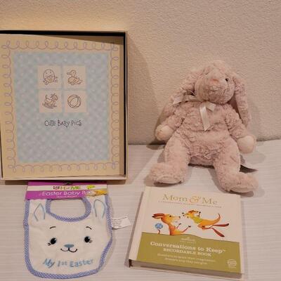 Lot 72: New Baby Book, Bible, Recordable Book & a Douglas Bunny