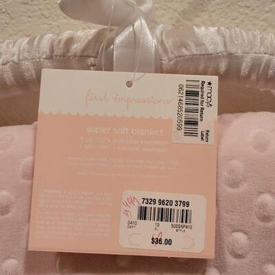 Lot 76: New Baby Girl Blanket, Bib, Washcloths and Bunny