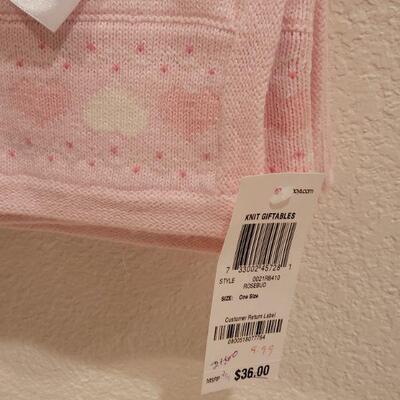 Lot 78: New Baby Girl Blanket, Bibs and a Baby Chick