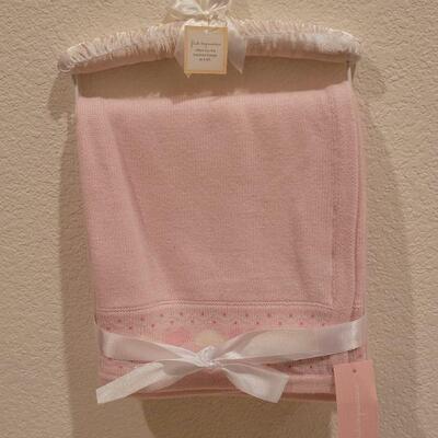 Lot 78: New Baby Girl Blanket, Bibs and a Baby Chick