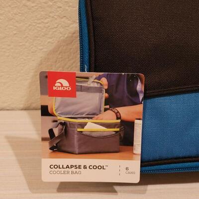 Lot 82: New Crown Lunch Box, Igloo Collapsible 6 Pack Cooler & Lands End Water BottleBag