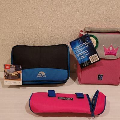 Lot 82: New Crown Lunch Box, Igloo Collapsible 6 Pack Cooler & Lands End Water BottleBag