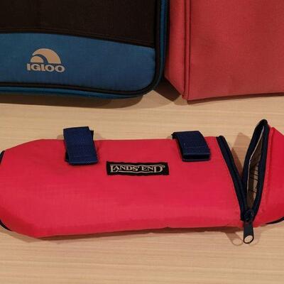 Lot 82: New Crown Lunch Box, Igloo Collapsible 6 Pack Cooler & Lands End Water BottleBag