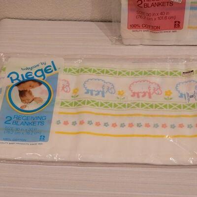 Lot 87: (2) Sets of New/Vintage Receiving Blankets