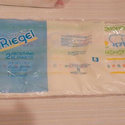 Lot 87: (2) Sets of New/Vintage Receiving Blankets