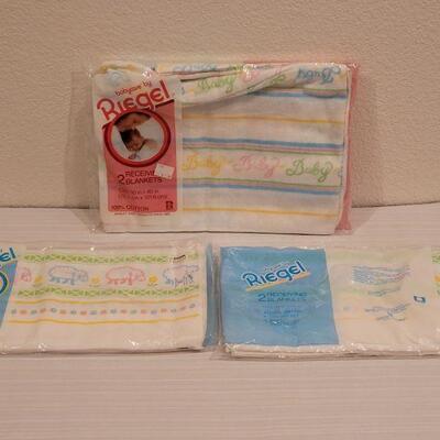 Lot 87: (2) Sets of New/Vintage Receiving Blankets