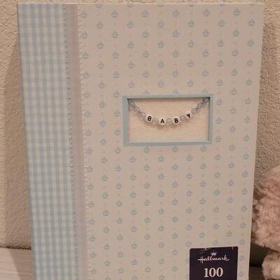 Lot 88: New Baby Box Blanket,  Keep Sakes Box, Album and Bunny
