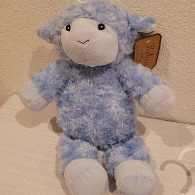 Lot 89: New Baby Boy Bib, Hooded Towel and Lamb
