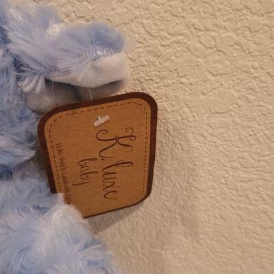 Lot 89: New Baby Boy Bib, Hooded Towel and Lamb
