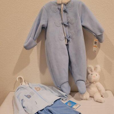 Lot 92: (2) New Baby Boy Outfits and Bunny
