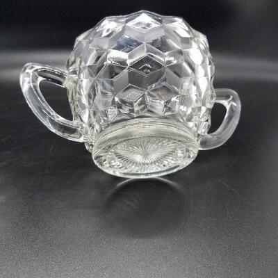 Lot #64 - Vintage Glass Sugar and Creamer Set