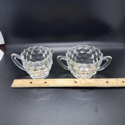 Lot #64 - Vintage Glass Sugar and Creamer Set