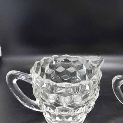 Lot #64 - Vintage Glass Sugar and Creamer Set