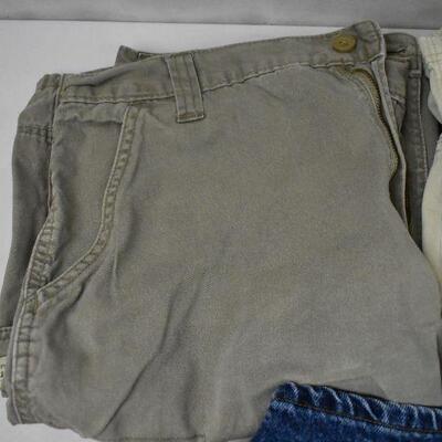 5 pc Denim Shorts size 38-40. Most need repairs