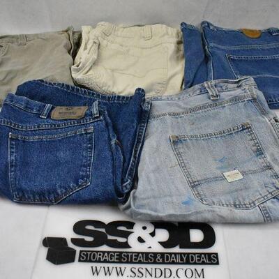 5 pc Denim Shorts size 38-40. Most need repairs