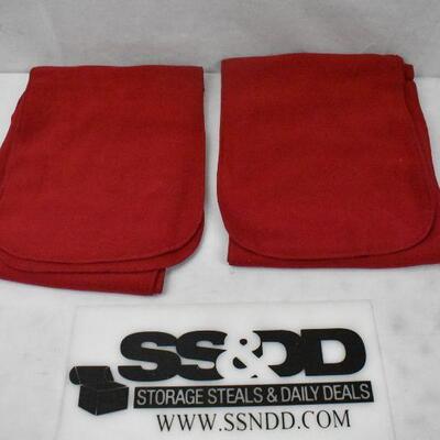 2 Red Fleece Scarves. No Tags - New