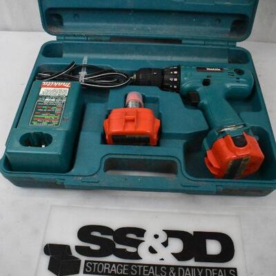 Makita Drill with Turquoise Case: Needs New Batteries. Untested