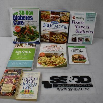 8 pc Health & Diet Books: Hilton Head -to- 30-Days Diabetes Cure