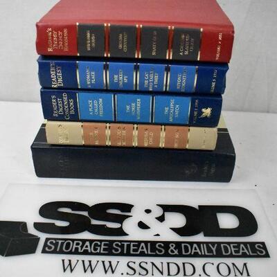 5 pc Hardcover Fiction Books, Readers Digest Condensed Novels