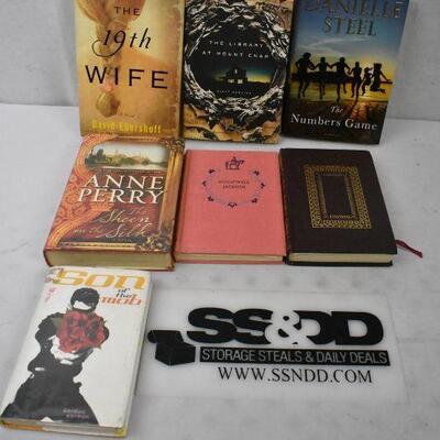 7 pc Hardcover Fiction Books: Son of the Mob -to- The 19th Wife