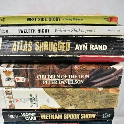 9 pc Paperback Books: West Side Story -to- The Rise & Fall of the Third Reich