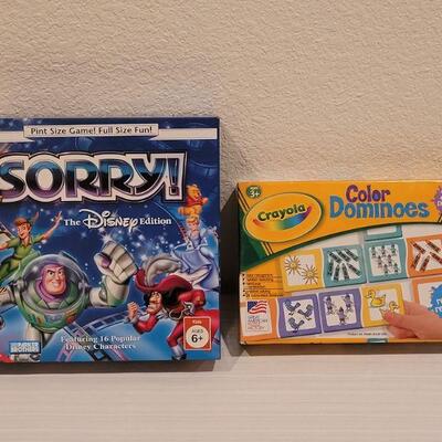 Lot 121: SORRY! Disney Edition and Crayola Color Dominos Game