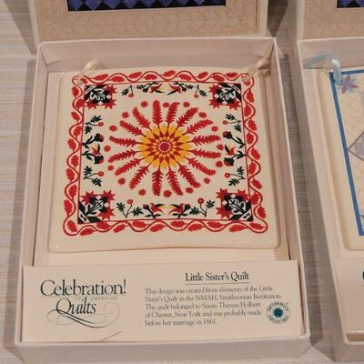 Lot 129: (2) New in Boxes Celebration! Quilts Hanging Tile