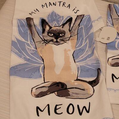 Lot 136: (2) New Kitchen Handtowels and Cat Person Socks 