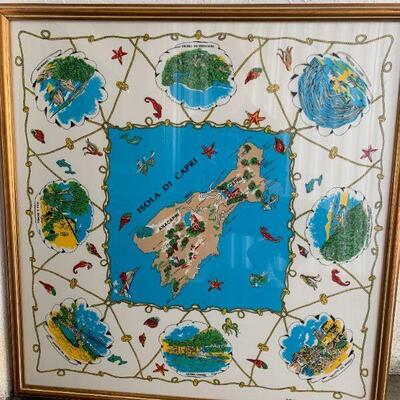 Isola Di Capri textile, framed