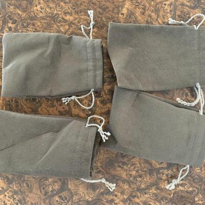 Grey velour draw string bags