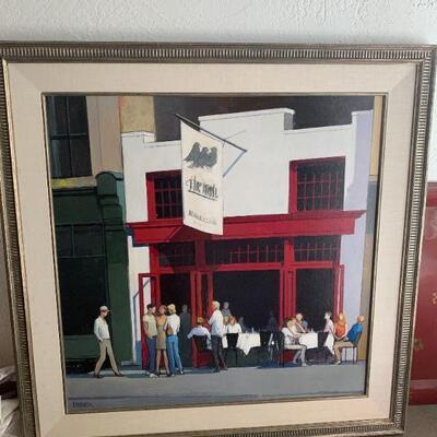 Outdoor cafe scene painting