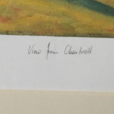 WINSTON CHURCHILL Signed “View from Chartwell,” Limited Edition Lithograph. LOT 1