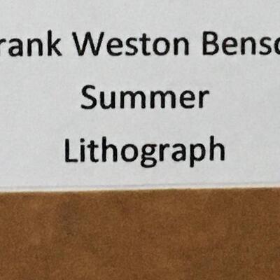 FRANK WESTON BENSON â€œSummerâ€ Lithograph. LOT 18