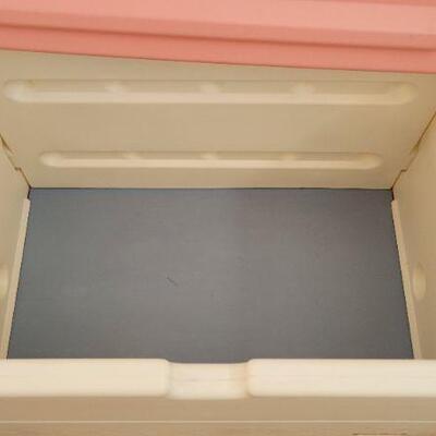 Lot 176: Vintage LARGE Pink Top LITTLE TIKES Toy Storage Trunk