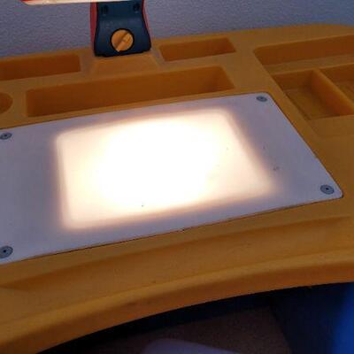 Lot 178: Vintage LITTLE TIKES Drafting Table- Art Work Children's Lighted Desk w/ Chair TESTED A+ (Comes with the Original Red and...