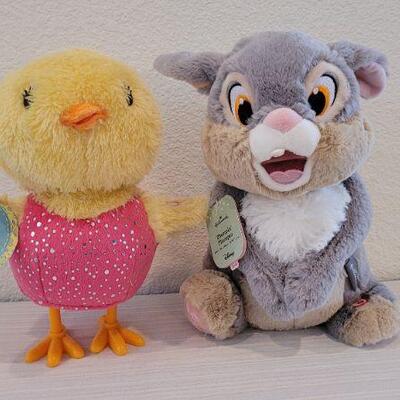 Lot 181: (2) NEW Hallmark Stuffed Animated Animals - THUMPIN' THUMPER & FLAPPY HAPPY CHICK