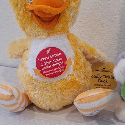 Lot 182: (2) New Stuffed Animals - HALLMARK TOTALLY TICKLE DUCK & Bunny w/ Storybook