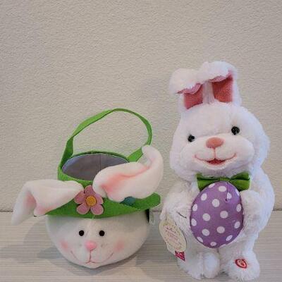 Lot 183: (2) New EASTER Collectibles - HALLMARK "ALL ABOUT THE EGGS BUNNY & Toss Bunny Easter Egg Plush Basket Game