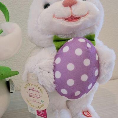 Lot 183: (2) New EASTER Collectibles - HALLMARK "ALL ABOUT THE EGGS BUNNY & Toss Bunny Easter Egg Plush Basket Game