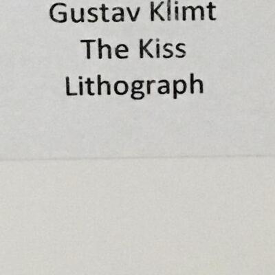 GUSTAV KLIMT â€œThe Kissâ€ Original Lithograph with Frame. LOT 24