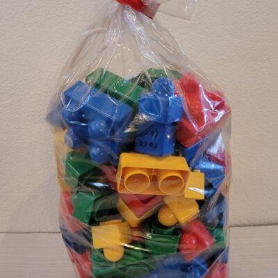 Lot 188: Large 17" x 6" Bag of Mixed Colors Play Blocks 