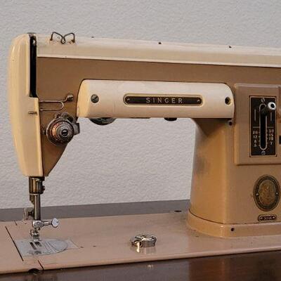 Lot 221: Vintage SINGER 301A Sewing Machine w/ Cabinet