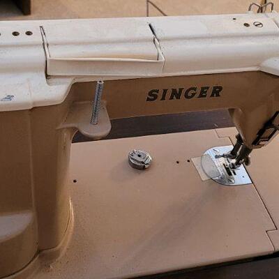 Lot 221: Vintage SINGER 301A Sewing Machine w/ Cabinet