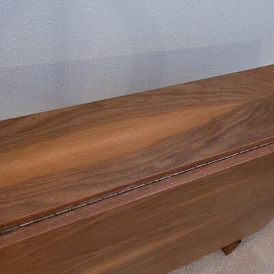 Lot 223: Vintage Mid Century Modern Walnut Drop Leaf Gate Leg Kitchen Table (ONLY 8" Deep x 36" Wide when Compact)