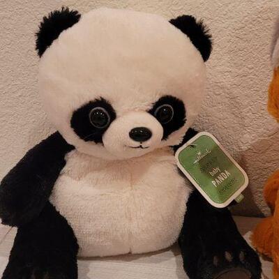 Lot 239: (3) New Hallmark Stuffed Animals - Fox, Panda and Jungle Cat 