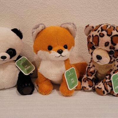 Lot 239: (3) New Hallmark Stuffed Animals - Fox, Panda and Jungle Cat 