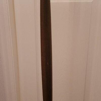 Lot 241: Vintage Mid Century Modern 60" Tall Brass and Teak Floor Lamp