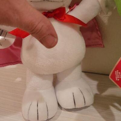 Lot 251: New Hallmark Stuffed Animals - Snoopy needs Batteries and Frog Tests A+